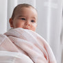 Knitted Chenille Blanket - Pink Check