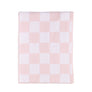 Knitted Chenille Blanket - Pink Check