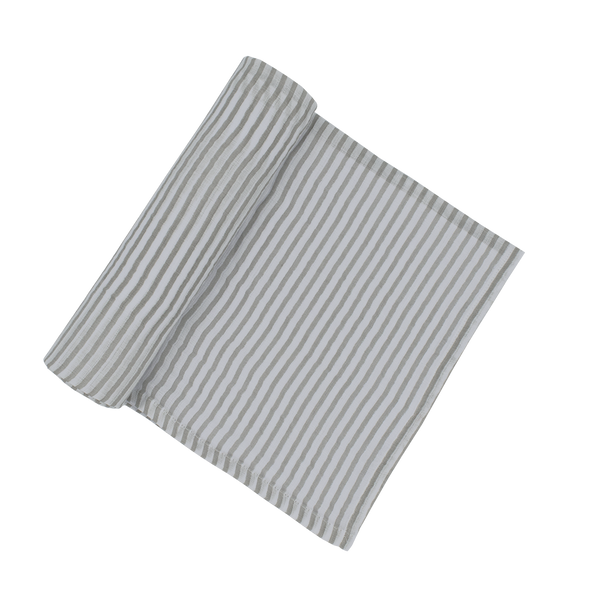 Cotton Muslin Swaddle - Grey Stripe – Living Textiles Co