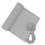 Cotton Muslin Swaddle Grey Stripe w/ Bentley Bear