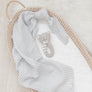 Cotton Muslin Swaddle Grey Stripe w/ Bentley Bear