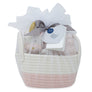Cotton Gift Basket - Kenzie Unicorn Toy + Cotton Stripe Blanket