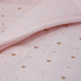 Quilted Comforter - Metallic Hearts + Solid Pink