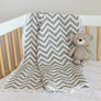 Muslin Jacquard Blanket - Grey Chevron