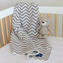 Chenille Baby Blanket - Grey Chevron