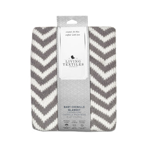 Best Baby Blankets | Chenille Baby Blanket - Grey Chevron | Living Textiles Co.