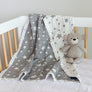 Muslin Jacquard Blanket - Grey Stars