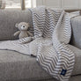 Chenille Big Kid Blanket - Grey Chevron