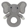 Whimsical Knit Rattle - Mason Elephant