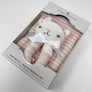 Pink Muslin Swaddle & Rattle Set - Ava Cat