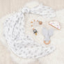 Grey Muslin Swaddle & Rattle Set - Theodore Elephant