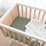 Cotton Jersey Fitted Sheet - Olive Spots
