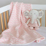 Chenille Baby Blanket - Pink Chevron