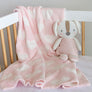 Chenille Baby Blanket - Pink Hearts