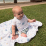 Muslin Stroller Blanket - Whale of a Time