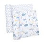 2pk Muslin Swaddle Blankets - Whale of a Time