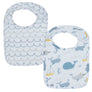2pk Muslin Bibs - Whale of a Time