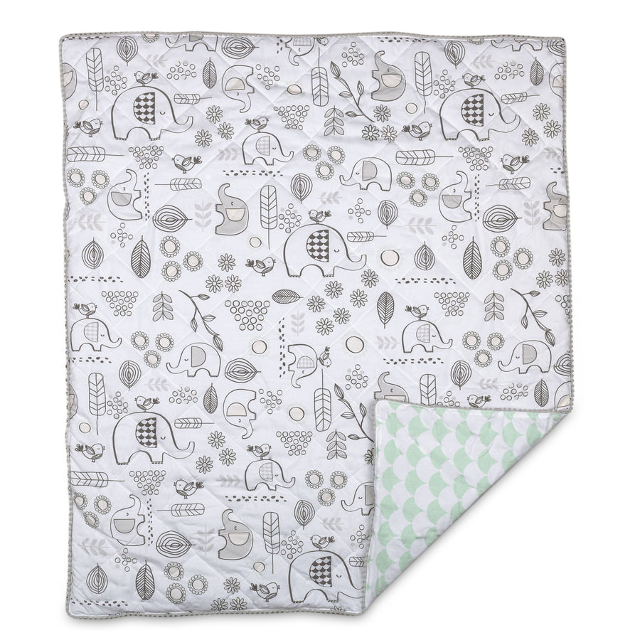4pc Crib Bedding Set - Kayden Elle Elephant | Living Textiles Co.