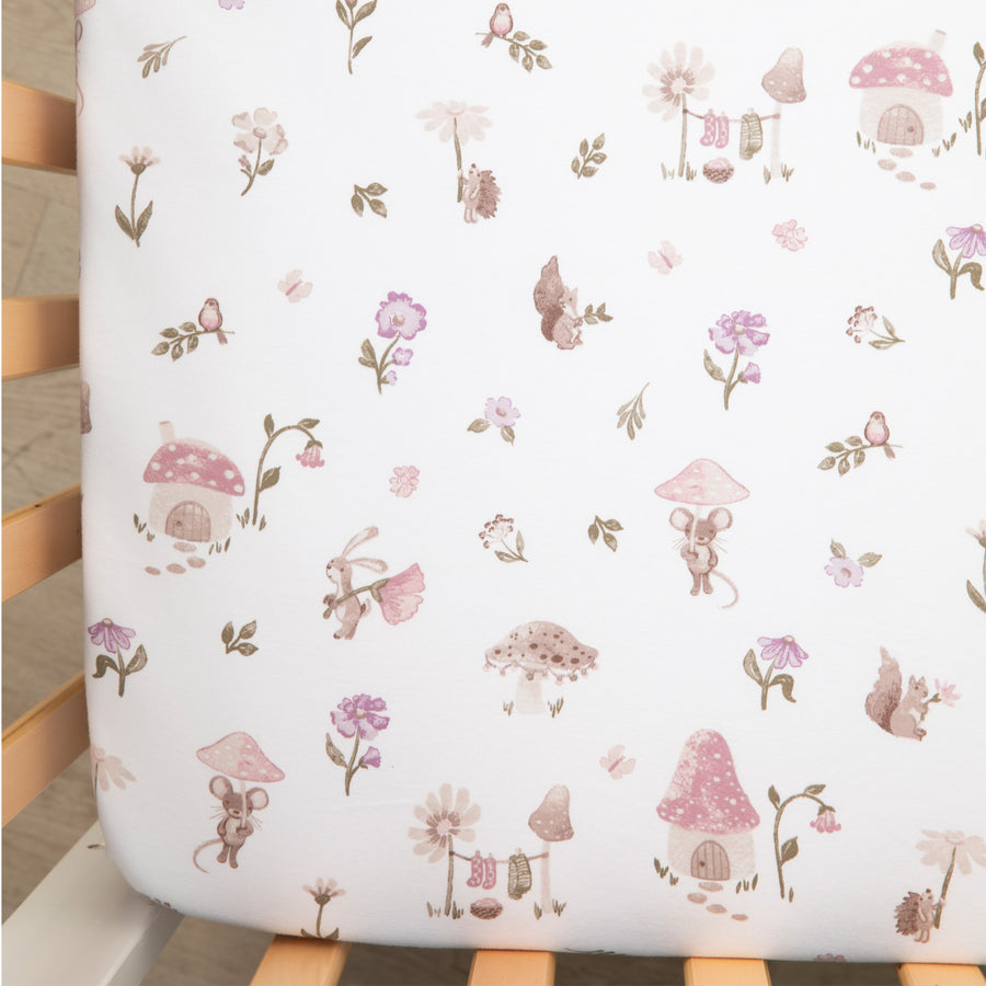 Cotton Jersey Fitted Sheet - Mushroom House