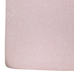 Cotton Jersey Fitted Sheet - Pink flower