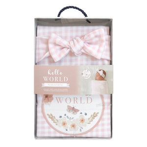 Hello World Gift Set - Pink Gingham