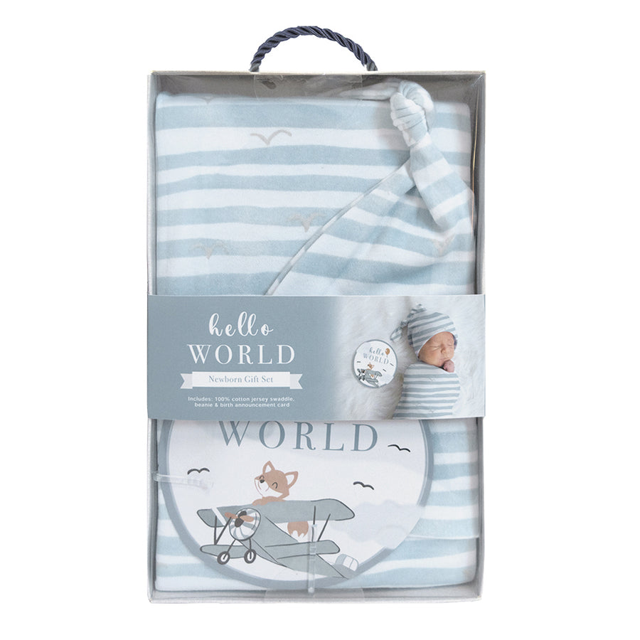 Hello World Gift Set - Blue Stripes