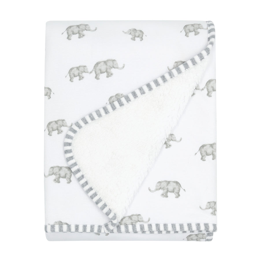 Jersey Sherpa Blanket - Elephant Heritage