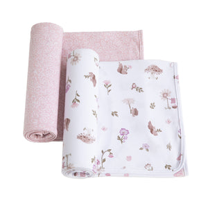 2PK Jersey Swaddle - Mushroom House