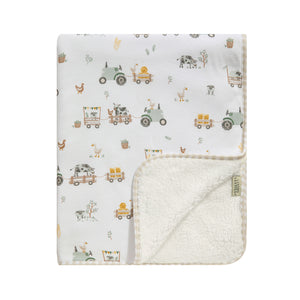 Jersey Sherpa Blanket - Tractor Ride