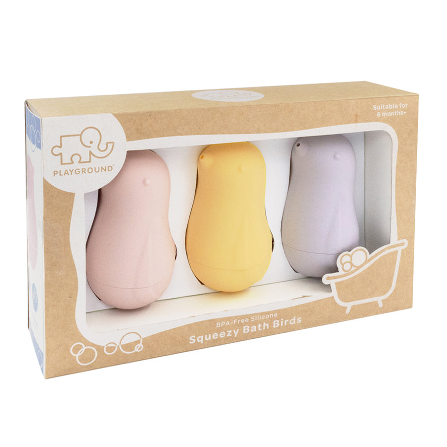 Silicone 3pk Squeezy Bath Birds