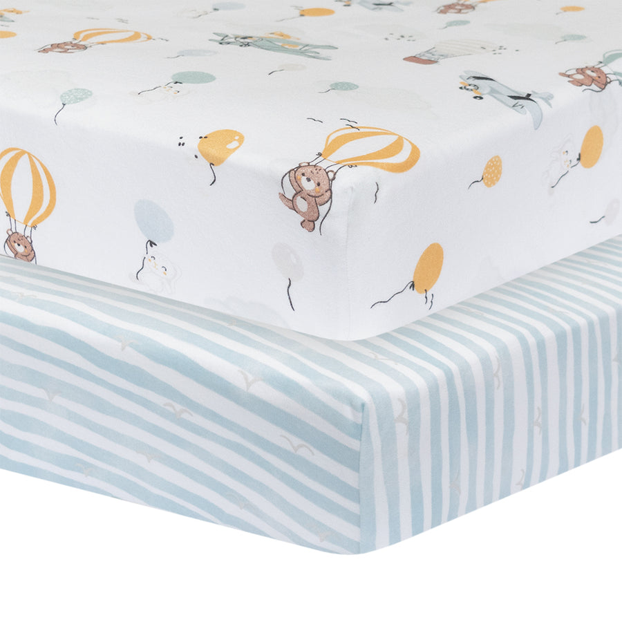 Cotton Jersey Fitted Sheet - Up And Up Away