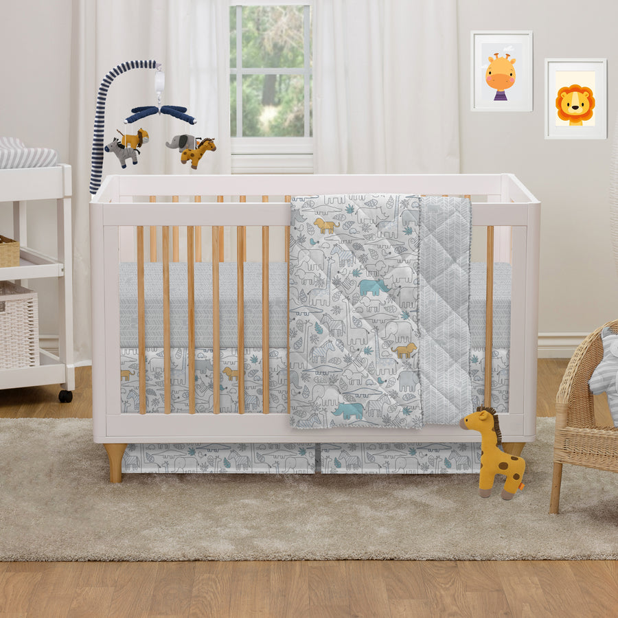 4pc Crib Bedding Set - Safari