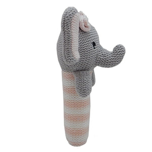 Huggable Knit Rattle - Mia Elephant