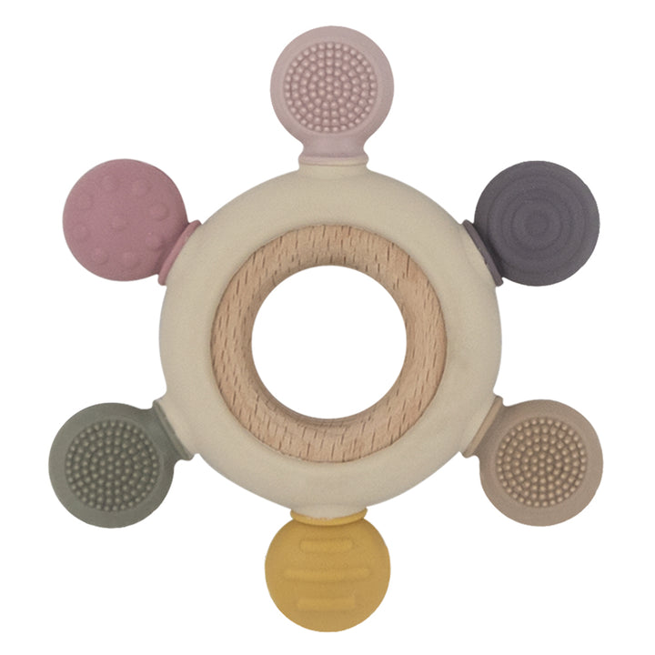 Silicone Wheel Teether Rose