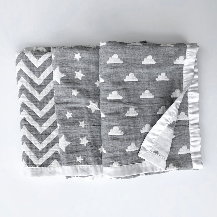 Muslin Jacquard Blanket - Grey Clouds