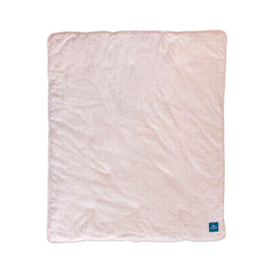 Quilted Comforter - Metallic Hearts + Solid Pink