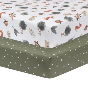 Cotton Jersey Fitted Sheet - Forest Retreat
