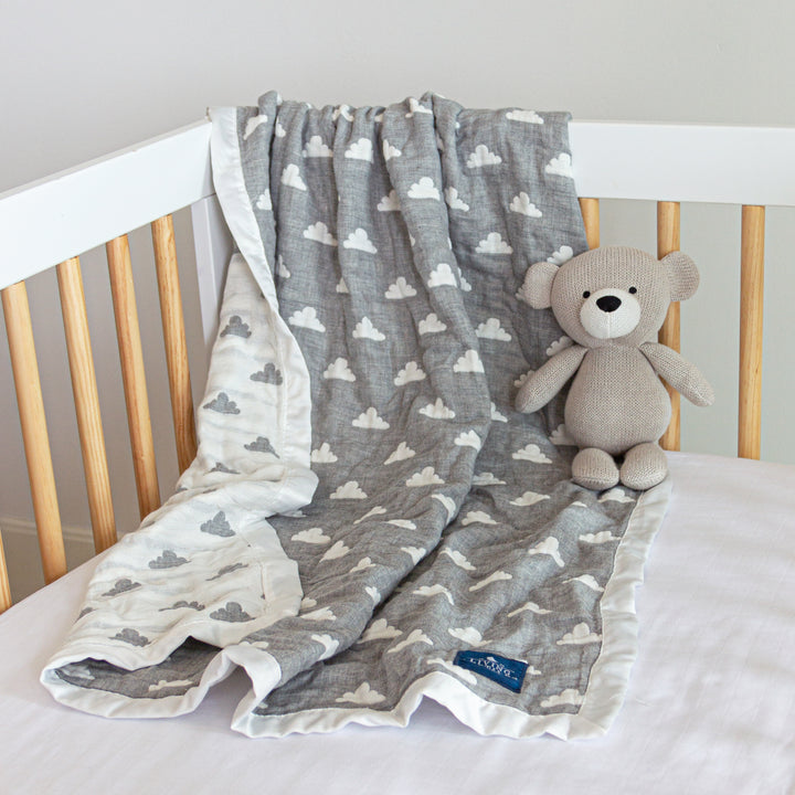Muslin Jacquard Blanket - Grey Clouds