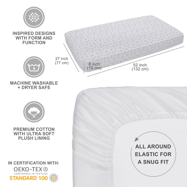 Muslin Crib Fitted Sheet - Grey Clouds