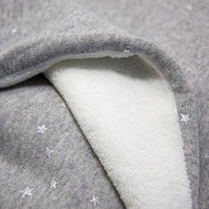 Jersey Blanket w/ Sherpa - Grey Metallic Stars