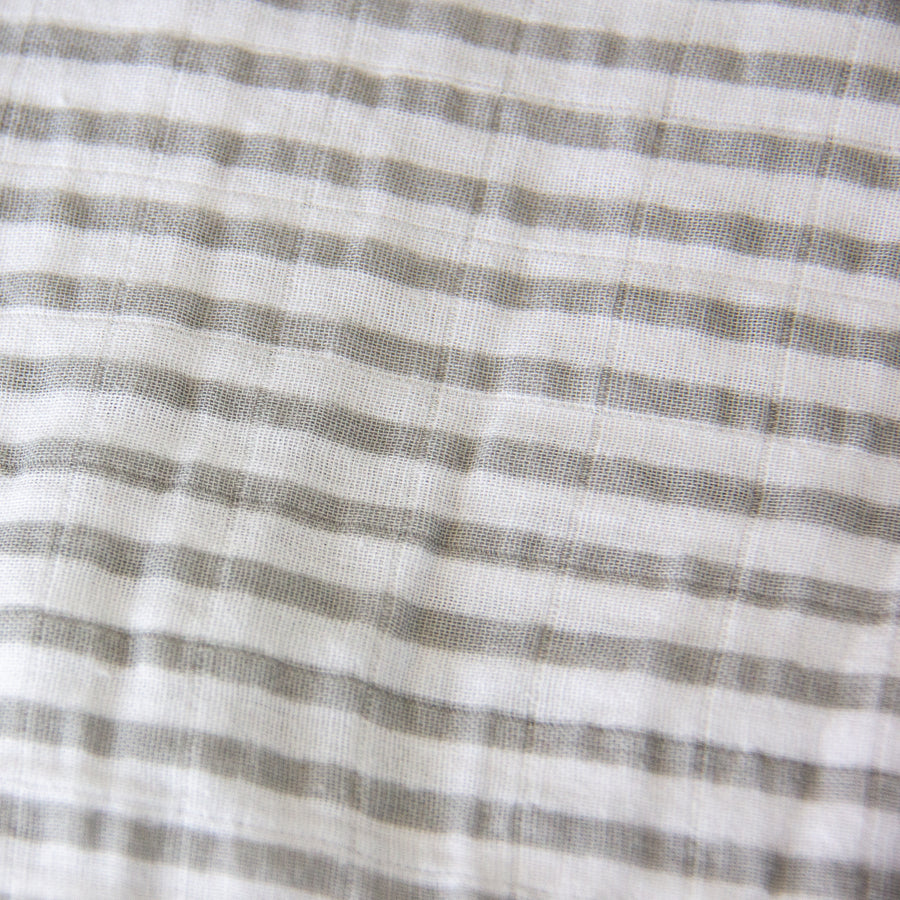 Muslin Crib Fitted Sheet - Grey Stripes