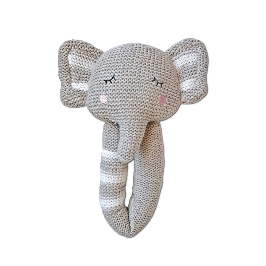 Knitted Rattle - Theodore Elephant