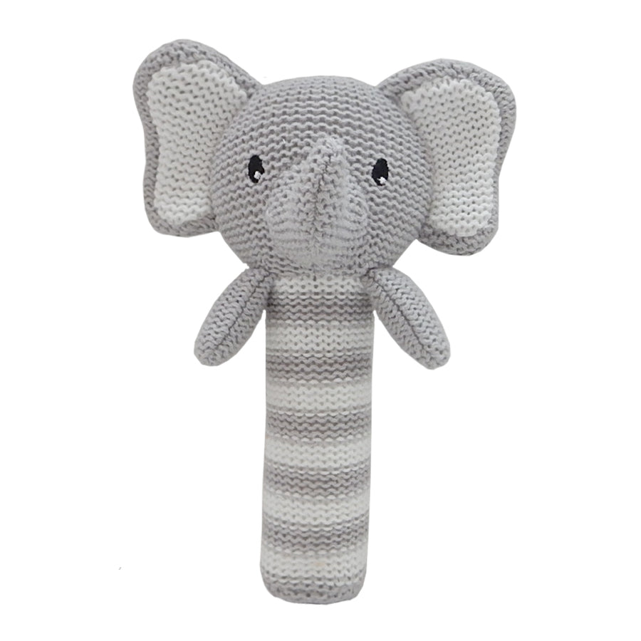 Huggable Knit Rattle - Ezra Elephant
