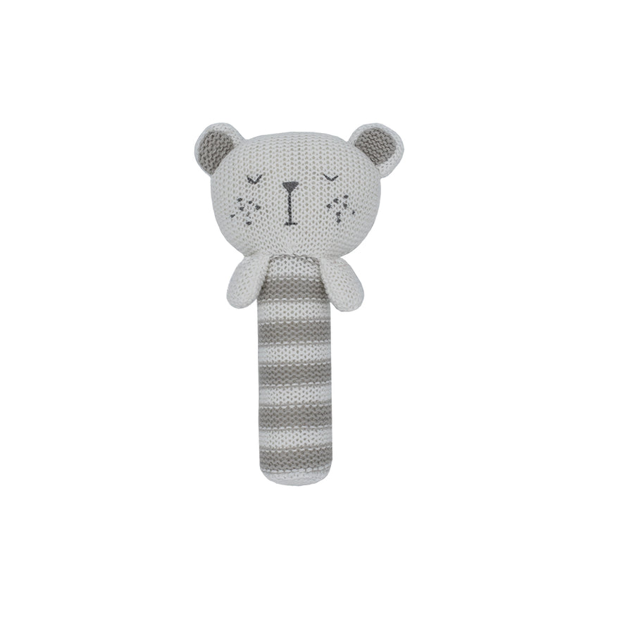 Cotton Knitted Rattle - Brooklyn Bear