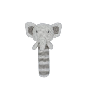 Cotton Knitted Rattle - Eli Elephant