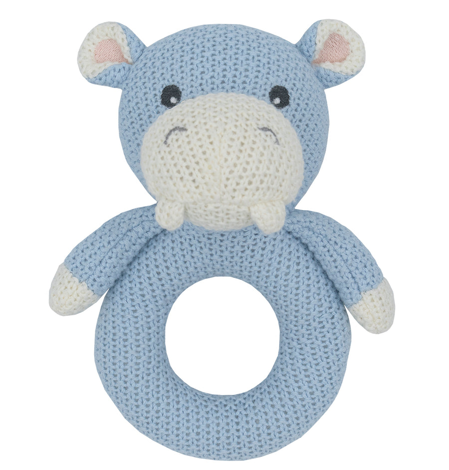 Whimsical Knit Rattle - Henry Hippo