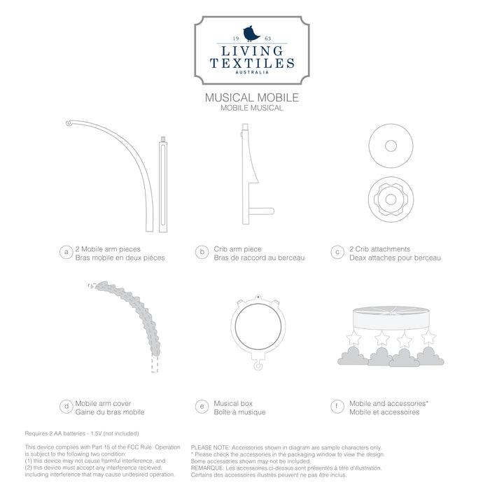 Knitted Musical Mobile - White Stars