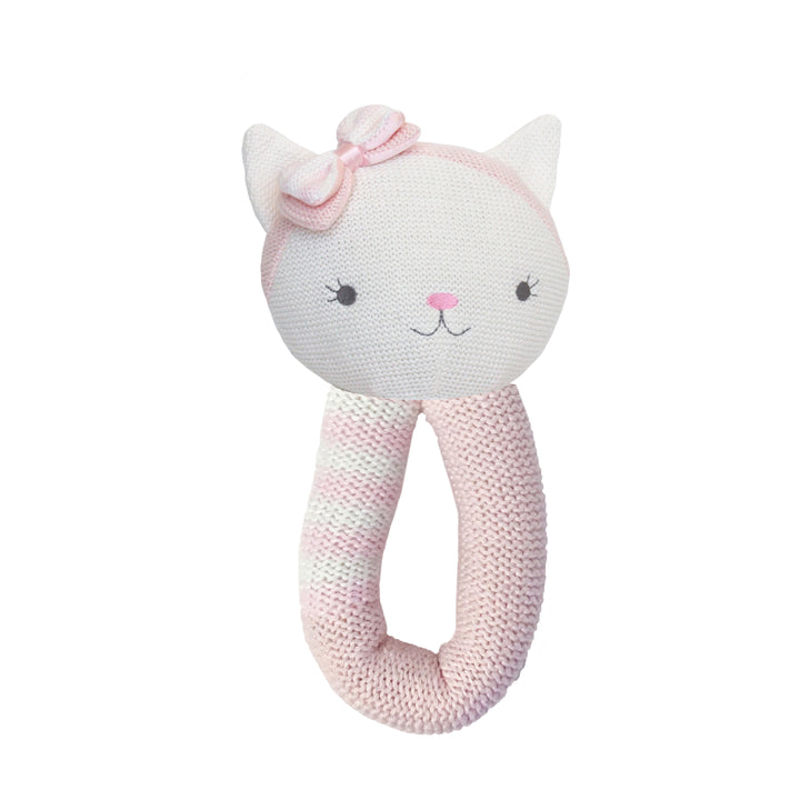 Cotton Knitted Rattle - Ava Cat