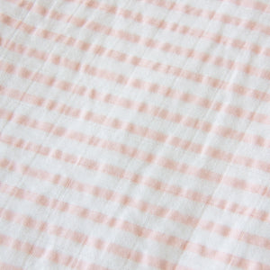 Muslin Crib Fitted Sheet - Pink Stripes