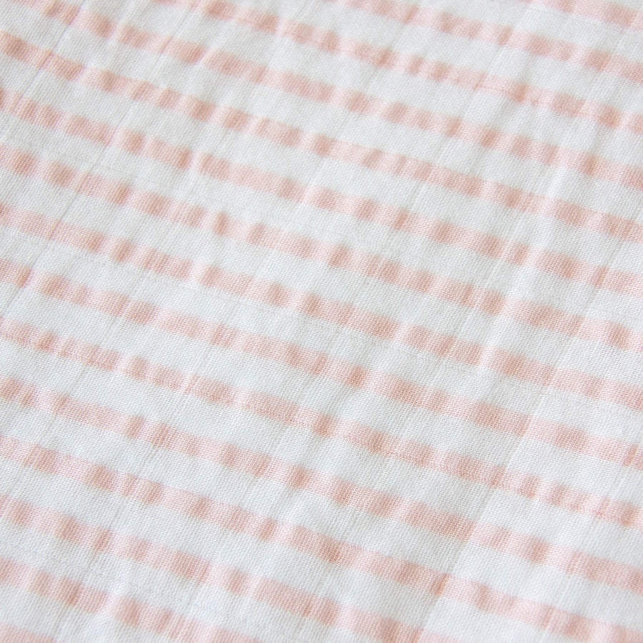 Muslin Crib Fitted Sheet - Pink Stripes
